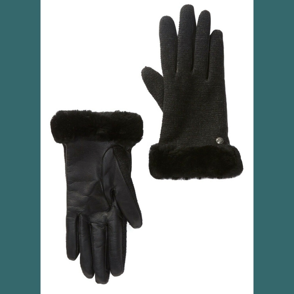 NEW $75 UGG Shorty Smart Fabric Faux Fur Sheepskin Shearling Gloves Medium‎